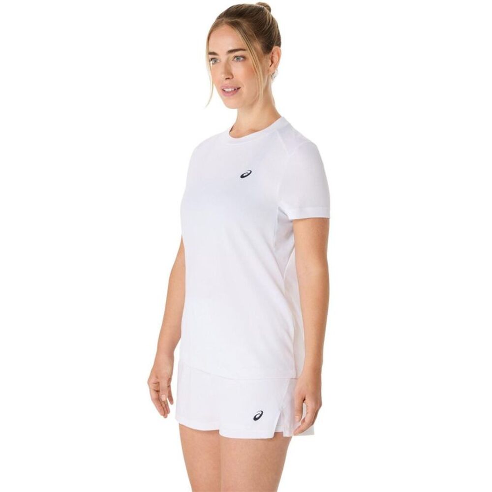 Asics Womens/Ladies Court Logo Short-Sleeved T-Shirt / Brilliant White